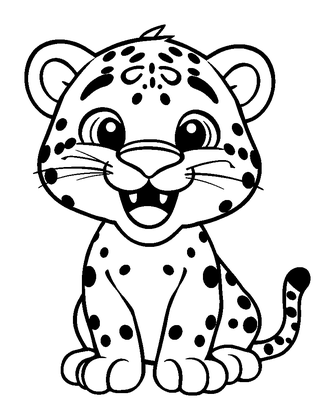 Jaguar Colouring Page (Kids, Standard)