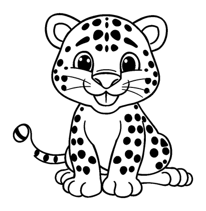 Jaguar Colouring Page (Toddler, Bold & Easy)