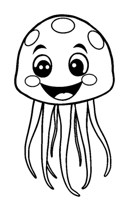 Jellyfish Colouring Page (Kids, Bold & Easy)