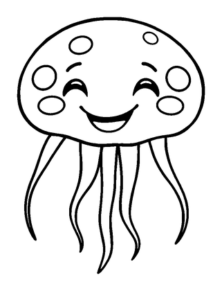 Jellyfish Colouring Page (Kids, Standard)