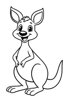 Kangaroo Colouring Page (Kids, Bold & Easy)