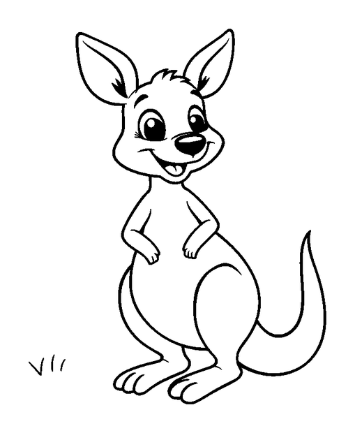 Kangaroo colouring page — free printable for kids