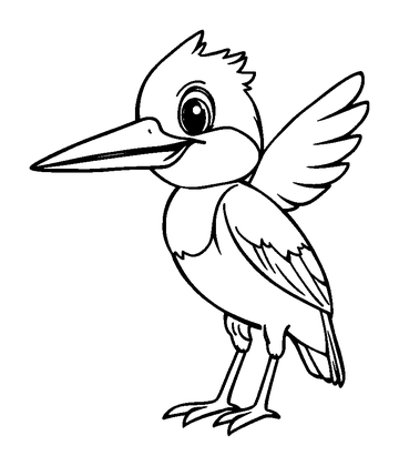 Kingfisher Colouring Page (Kids, Standard)