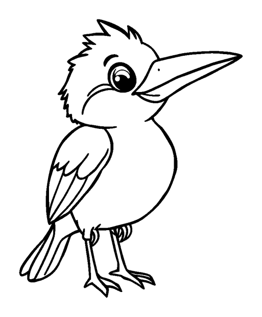 Kingfisher colouring page — free printable for toddlers