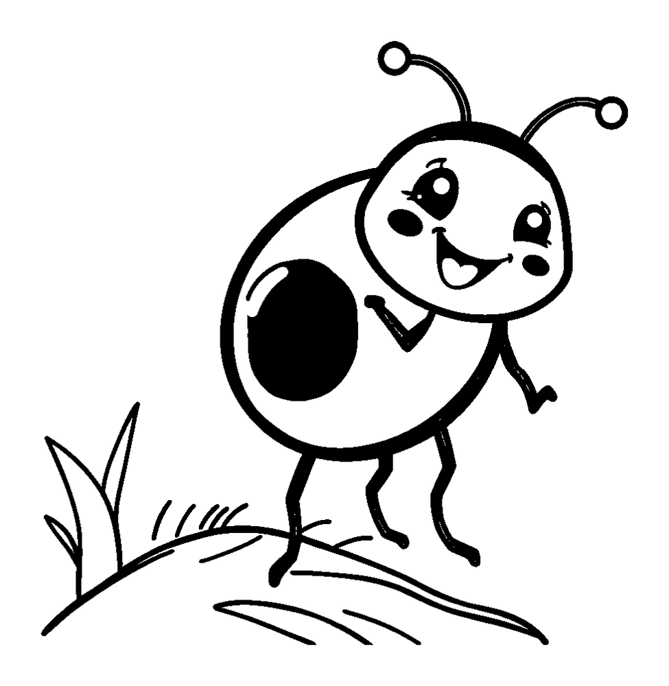 Ladybird colouring page — free printable for kids