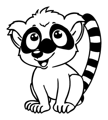 Lemur Colouring Page (Kids, Bold & Easy)