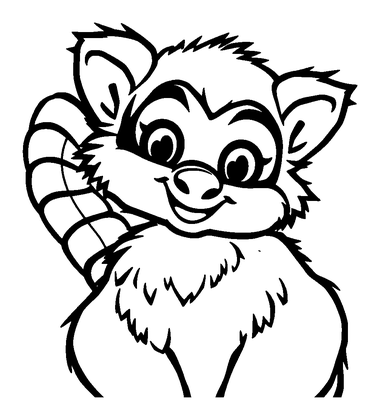 Lemur Colouring Page (Kids, Standard)