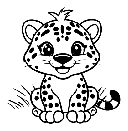 Leopard Colouring Page (Kids, Bold & Easy)