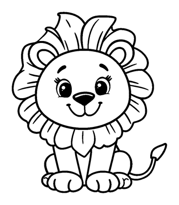 Lion Colouring Page (Toddler, Standard)