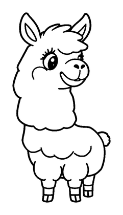 Llama Colouring Page (Kids, Bold & Easy)