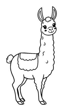 Llama Colouring Page (Kids, Standard)