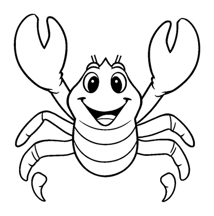 Lobster Colouring Page (Kids, Bold & Easy)
