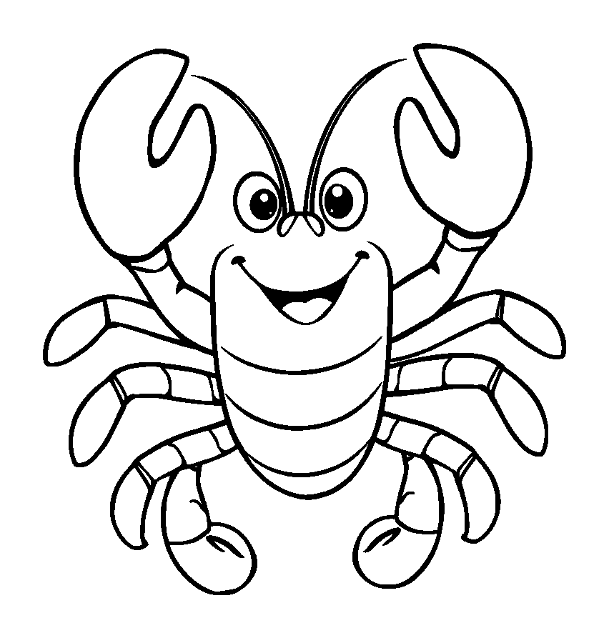 Lobster colouring page — free printable for kids