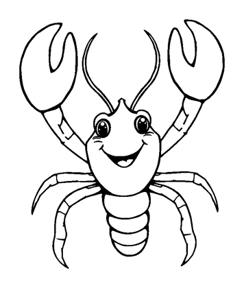 Lobster Colouring Page (Toddler, Bold & Easy)
