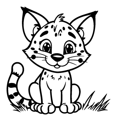 Lynx Colouring Page (Kids, Bold & Easy)