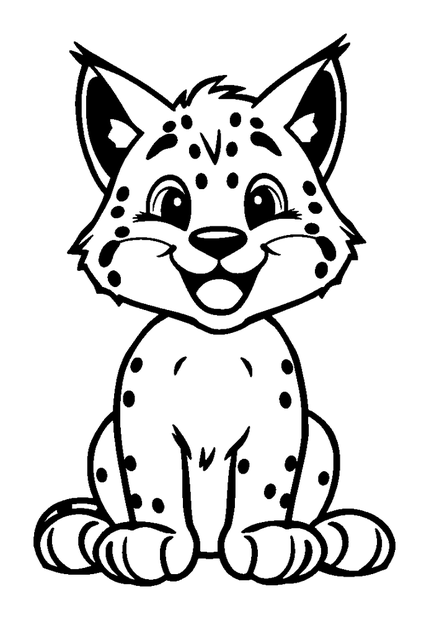 Lynx colouring page — free printable for kids