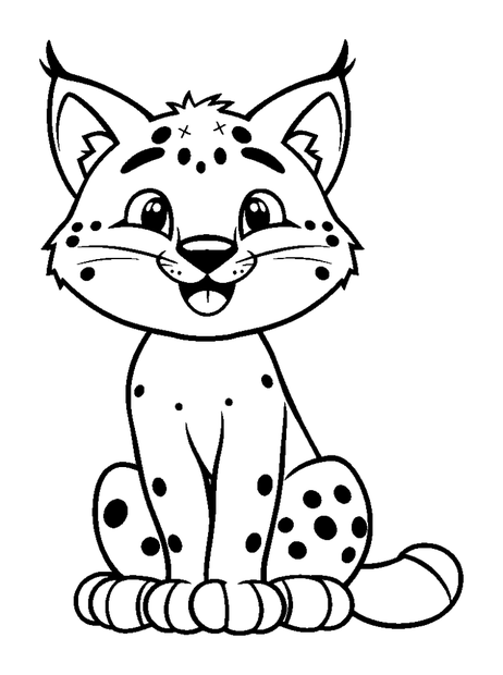 Lynx colouring page — free printable for toddlers