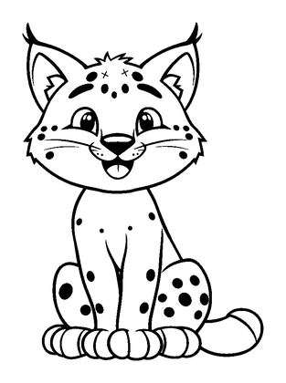 Lynx Colouring Page (Toddler, Bold & Easy)
