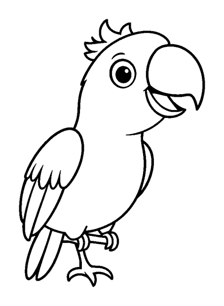 Macaw colouring page — free printable for kids