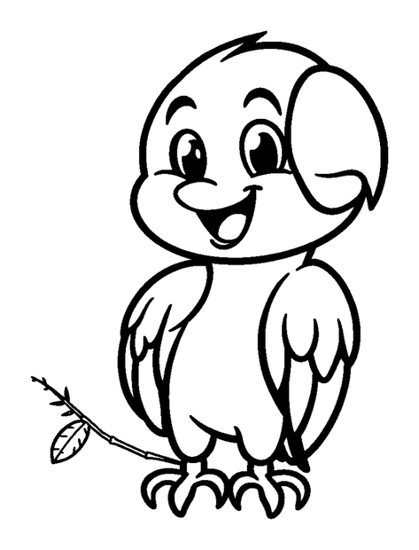 Macaw colouring page — free printable for kids