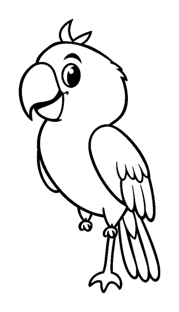 Macaw colouring page — free printable for toddlers
