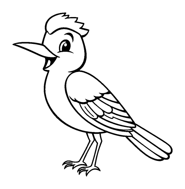 Magpie colouring page — free printable for kids