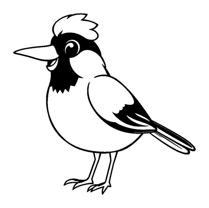Magpie Colouring Page (Toddler, Bold & Easy)