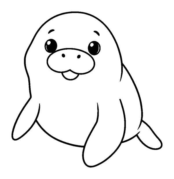 Manatee colouring page — free printable for kids