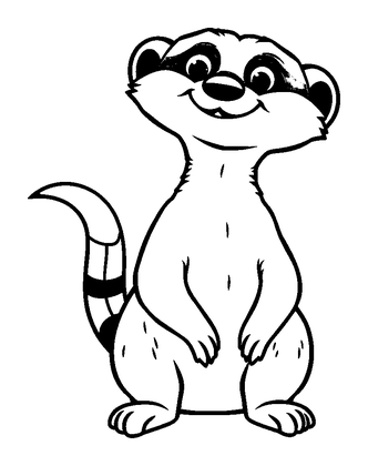 Meerkat Colouring Page (Kids, Bold & Easy)