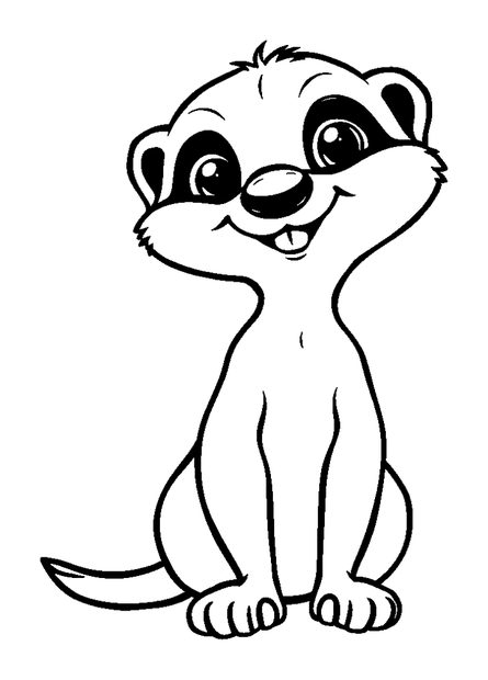 Meerkat colouring page — free printable for kids