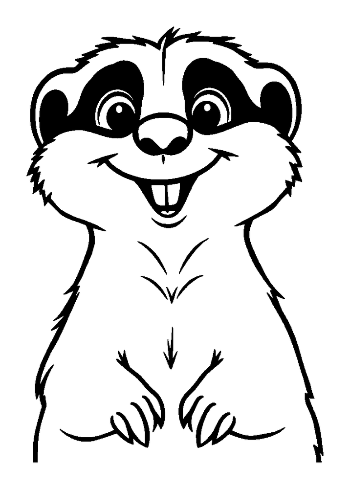 Meerkat colouring page — free printable for toddlers