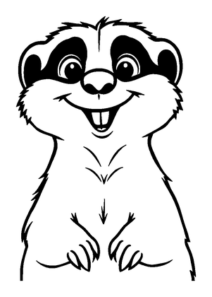 Meerkat Colouring Page (Toddler, Bold & Easy)
