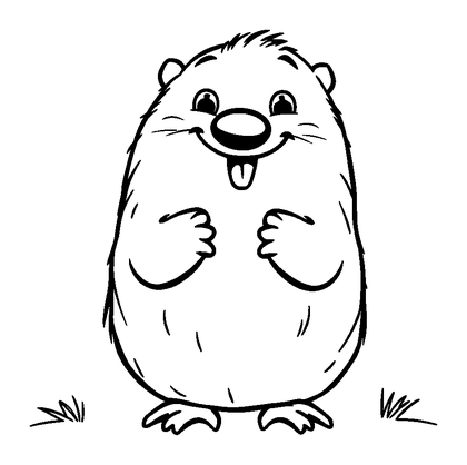Mole Colouring Page (Kids, Bold & Easy)