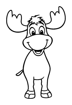 Moose Colouring Page (Kids, Bold & Easy)