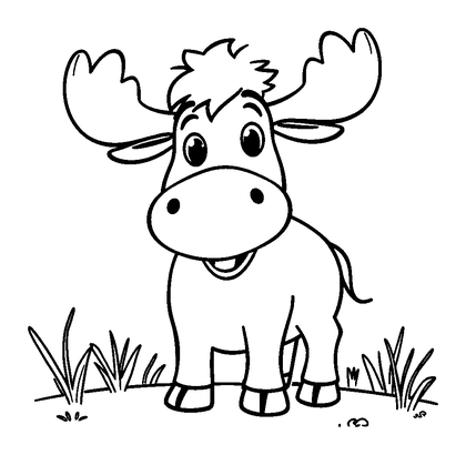 Moose Colouring Page (Kids, Standard)