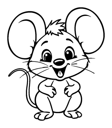 Mouse Colouring Page (Kids, Bold & Easy)