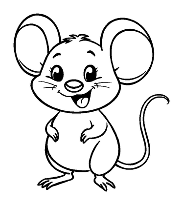 Mouse Colouring Page (Kids, Standard)