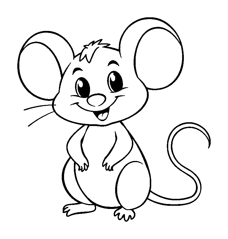 Mouse colouring page — free printable for toddlers