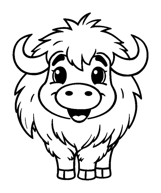 Musk Ox colouring page — free printable for kids