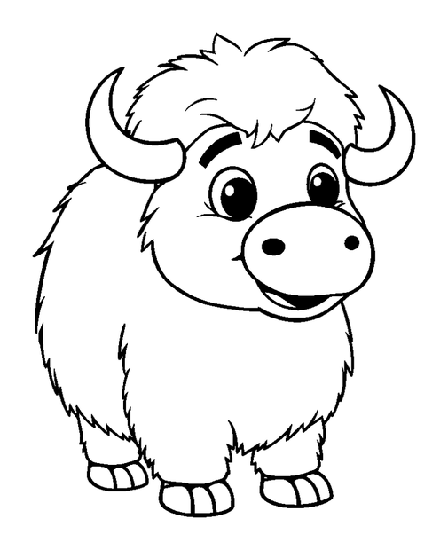Musk Ox colouring page — free printable for toddlers