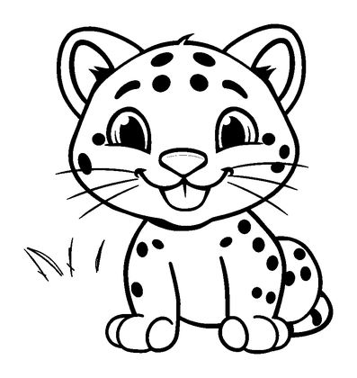 Ocelot Colouring Page (Kids, Bold & Easy)