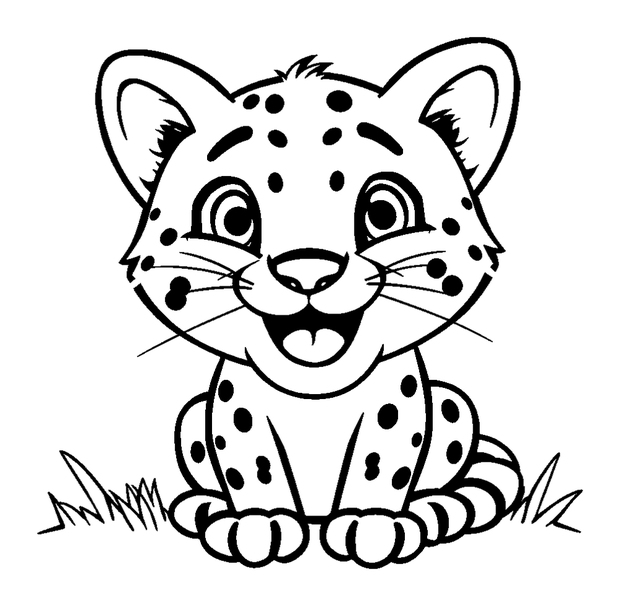 Ocelot colouring page — free printable for kids