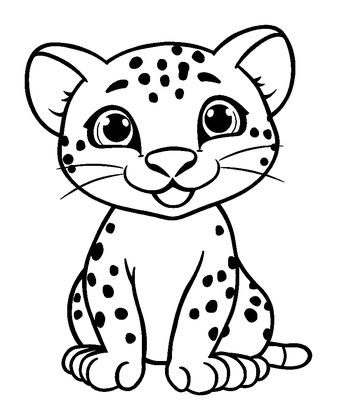 Ocelot Colouring Page (Toddler, Bold & Easy)