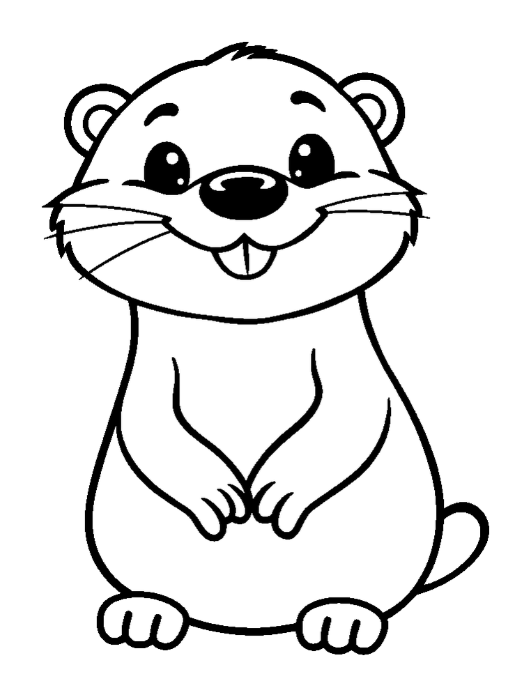 Otter colouring page — free printable for kids
