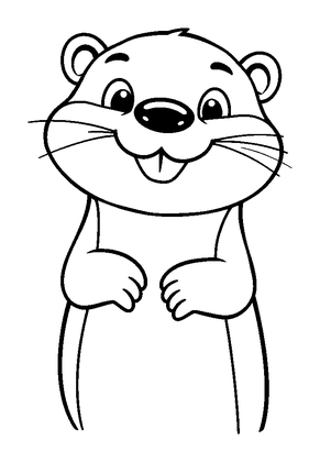 Otter Colouring Page (Kids, Standard)