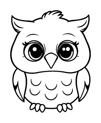 Owl Colouring Page (Kids, Bold & Easy)