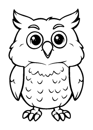 Owl Colouring Page (Kids, Standard)