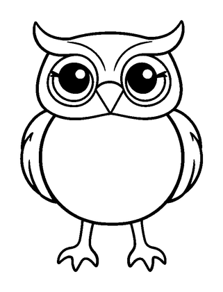 Owl Colouring Page (Toddler, Bold & Easy)