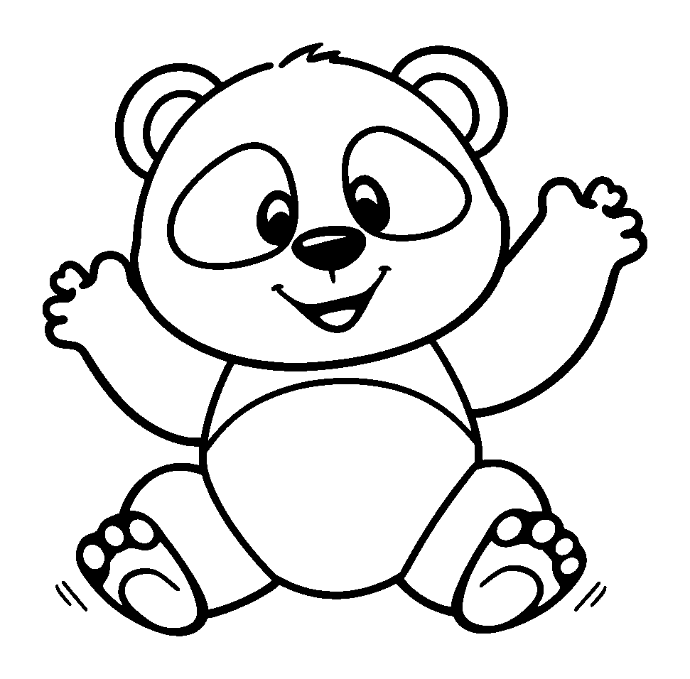 Panda colouring page — free printable for kids