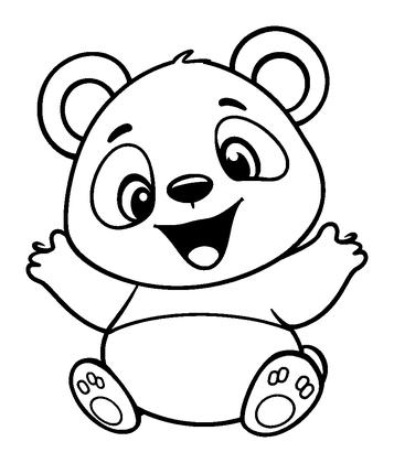 Panda Colouring Page (Kids, Standard)